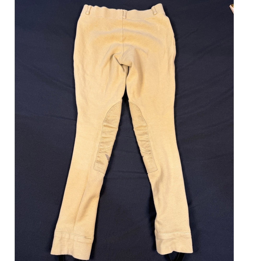 TuffRider Starter Lowrise Pull On Breeches Childrens Size 14 Tan Horse Riding - Picture 6 of 6